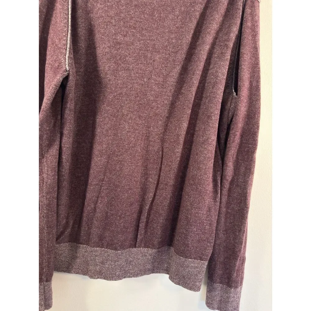 MENS BANANA REPUBLIC 100% COTTON 3 BUTTON‎ HENLEY SWEATER SIZE XL MAROON